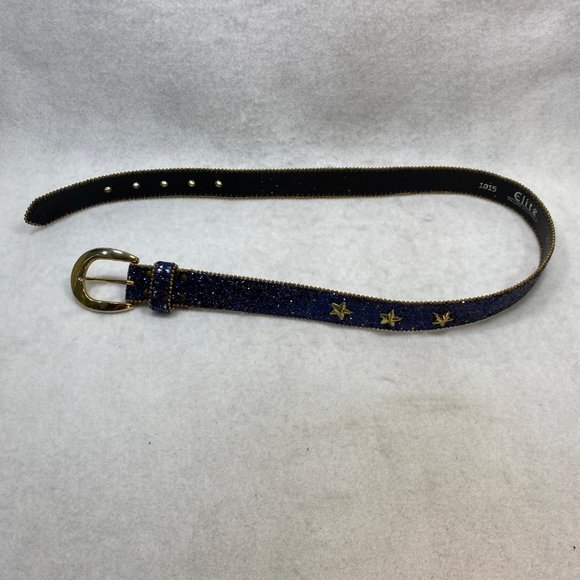 Vintage Elite Blue Glitter Start Studded Belt M main image 4